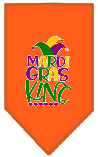 Mardi Gras King Screen Print Mardi Gras Bandana Orange Large